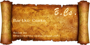 Bartko Cseke névjegykártya